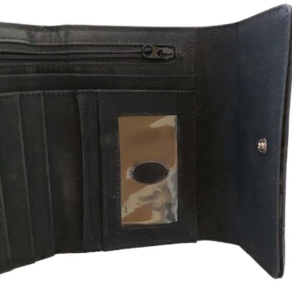 Black Trifold Monogram Wallet - Picture 6 of 7